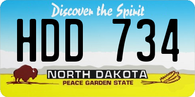 ND license plate HDD734