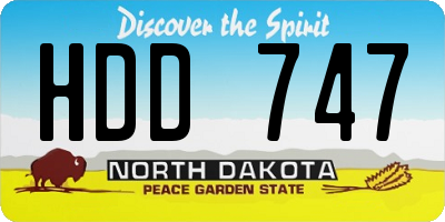 ND license plate HDD747