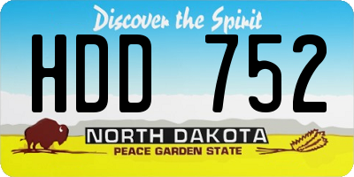 ND license plate HDD752