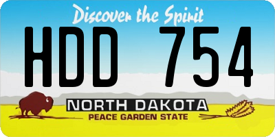 ND license plate HDD754