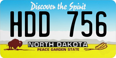 ND license plate HDD756