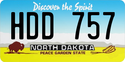 ND license plate HDD757