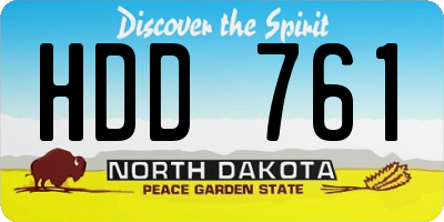 ND license plate HDD761