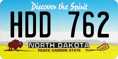 ND license plate HDD762