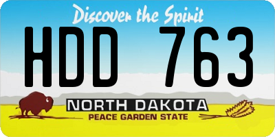 ND license plate HDD763