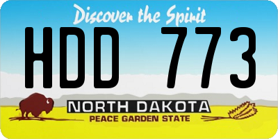 ND license plate HDD773
