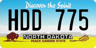 ND license plate HDD775