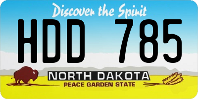 ND license plate HDD785