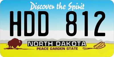 ND license plate HDD812