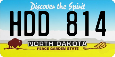 ND license plate HDD814
