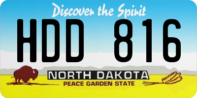 ND license plate HDD816