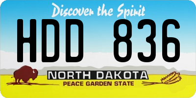 ND license plate HDD836