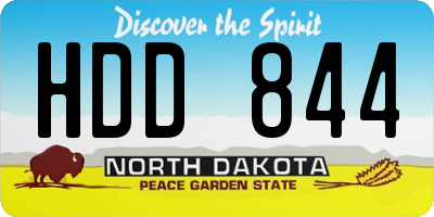 ND license plate HDD844