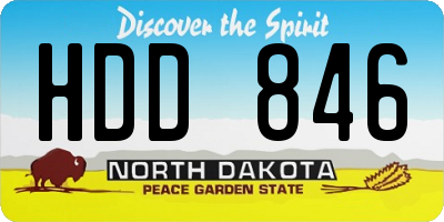 ND license plate HDD846