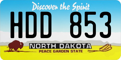 ND license plate HDD853