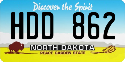 ND license plate HDD862
