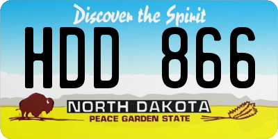 ND license plate HDD866
