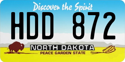 ND license plate HDD872