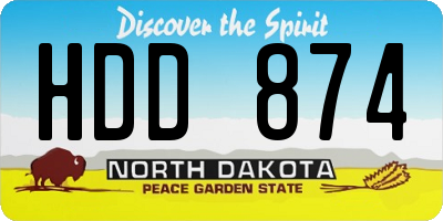 ND license plate HDD874