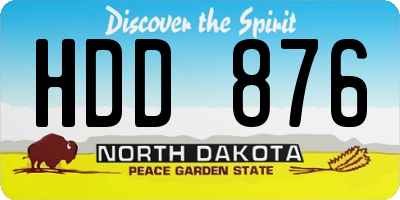 ND license plate HDD876