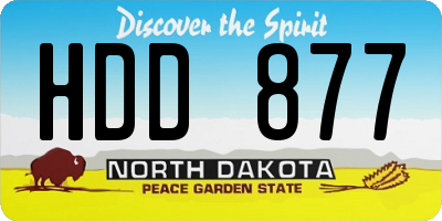 ND license plate HDD877