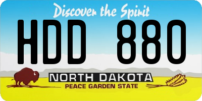 ND license plate HDD880
