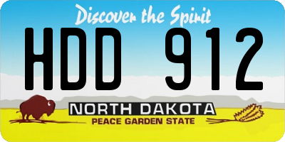 ND license plate HDD912