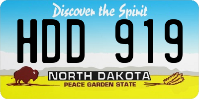 ND license plate HDD919