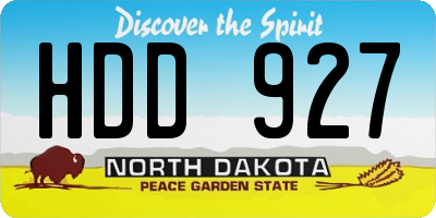 ND license plate HDD927