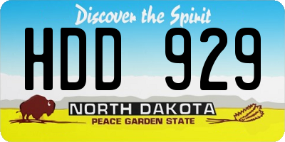 ND license plate HDD929