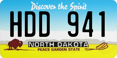 ND license plate HDD941