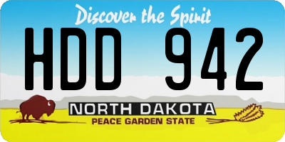 ND license plate HDD942
