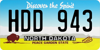 ND license plate HDD943