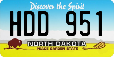 ND license plate HDD951