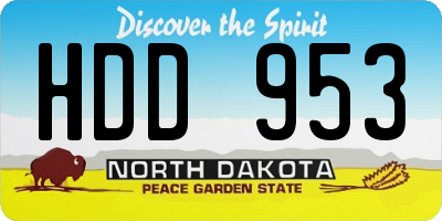 ND license plate HDD953