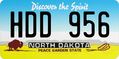 ND license plate HDD956