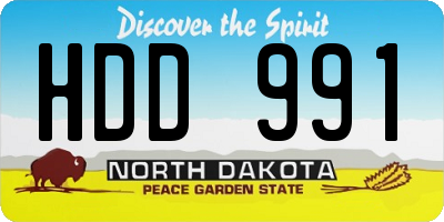 ND license plate HDD991