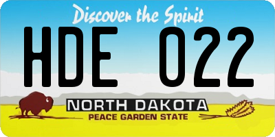 ND license plate HDE022