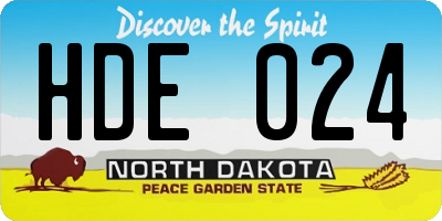ND license plate HDE024