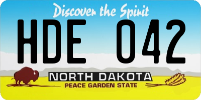 ND license plate HDE042