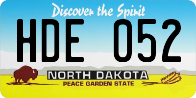 ND license plate HDE052