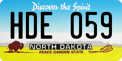 ND license plate HDE059
