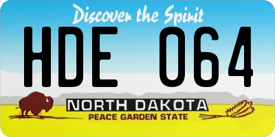ND license plate HDE064