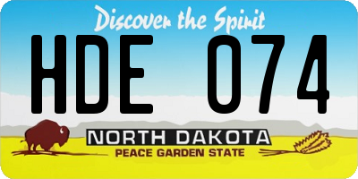 ND license plate HDE074