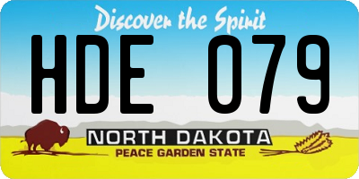 ND license plate HDE079