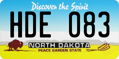 ND license plate HDE083
