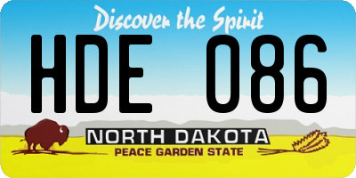 ND license plate HDE086