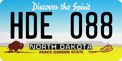 ND license plate HDE088