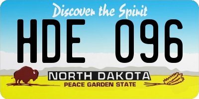 ND license plate HDE096