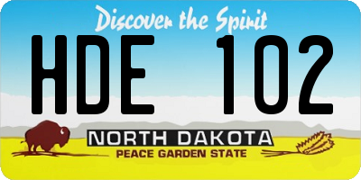 ND license plate HDE102